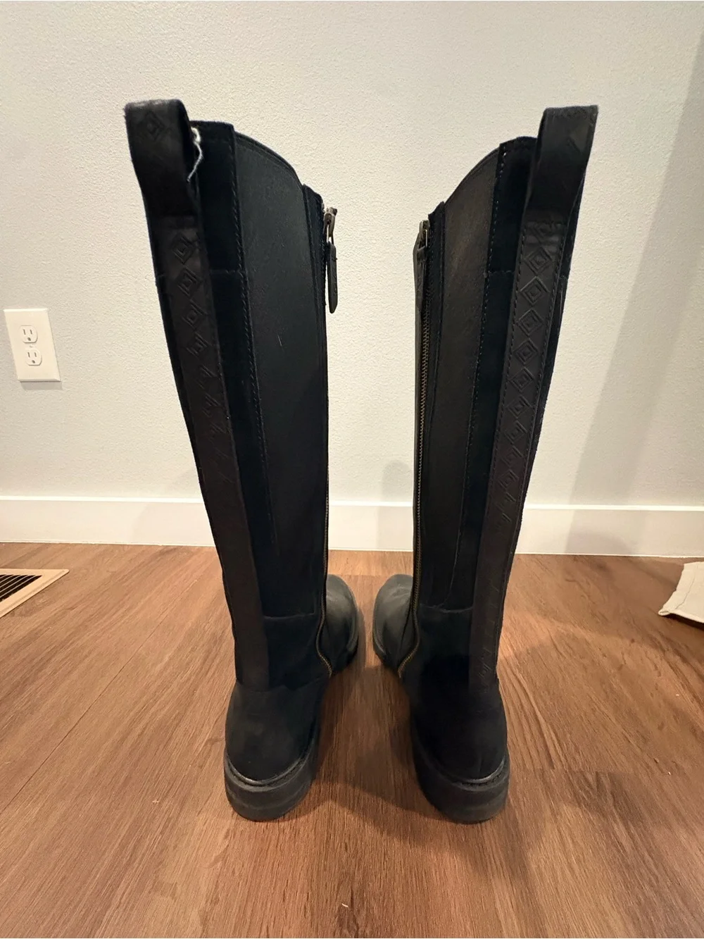 Teca Tall Black Leather Knee-High Boots